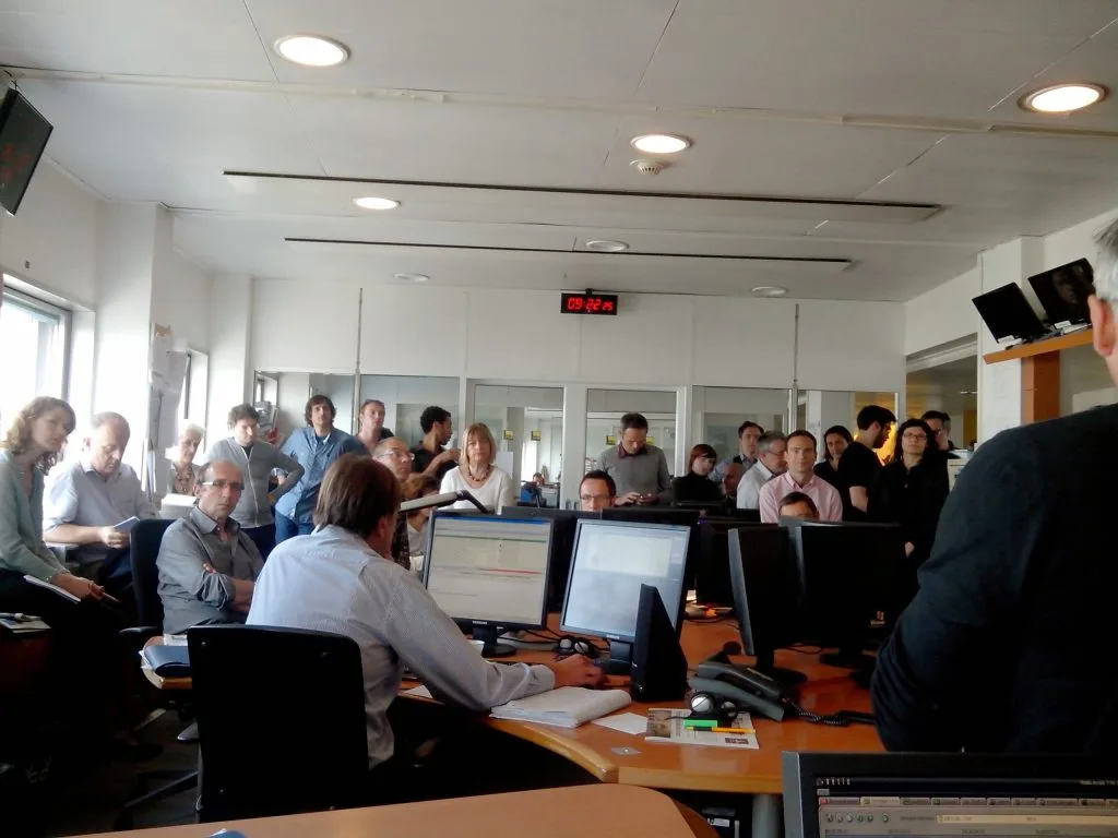 Conférence de rédaction à la rédaction de France info 